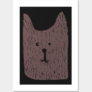 Cute Bear Woodcut Posters and Art